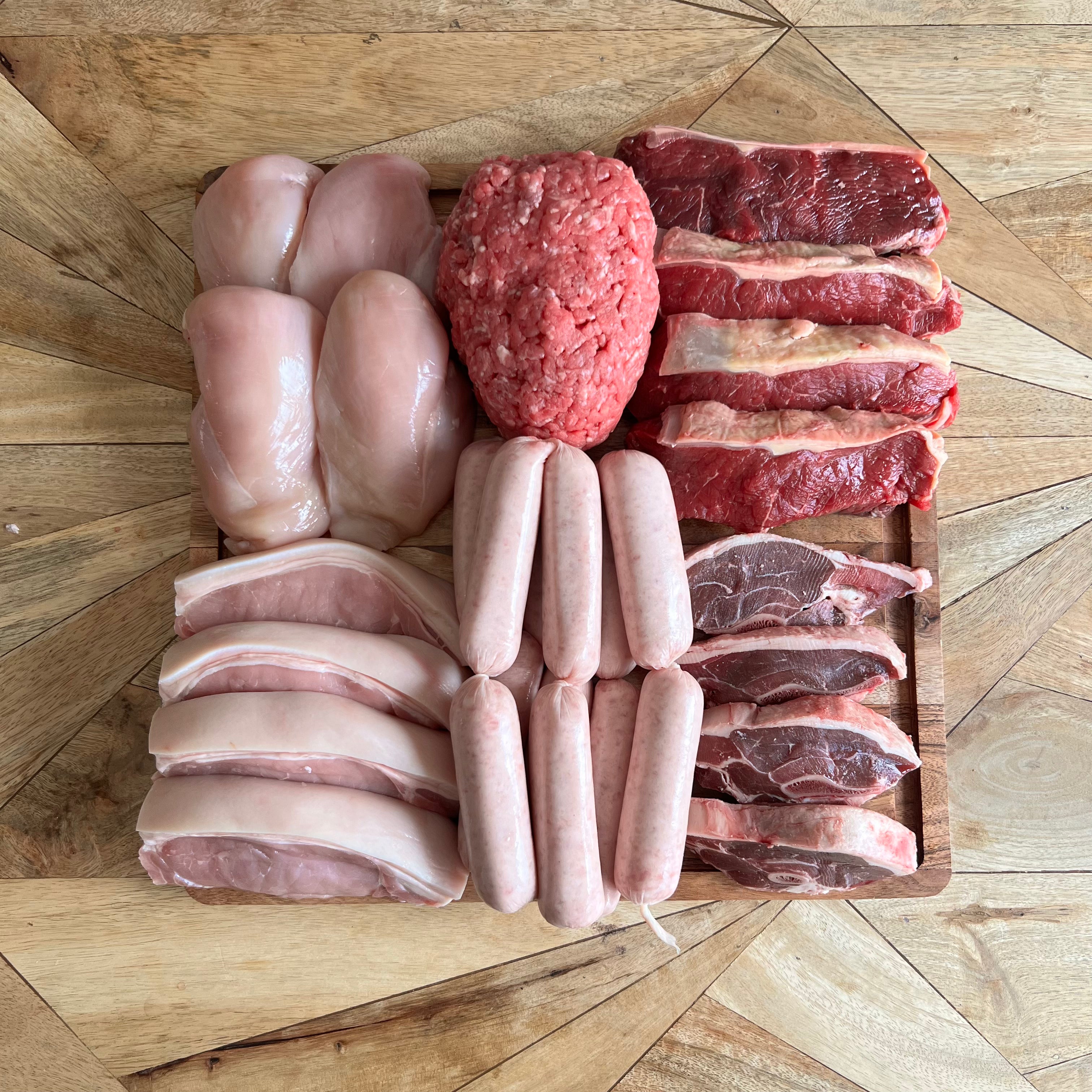 Weekly Meat Boxes - Fill Fridge Beef Steak Lamb Chicken - The Butcher ...